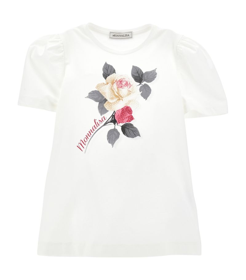 Monnalisa Monnalisa Organic Cotton-Blend Rose T-Shirt (2-16 Years)