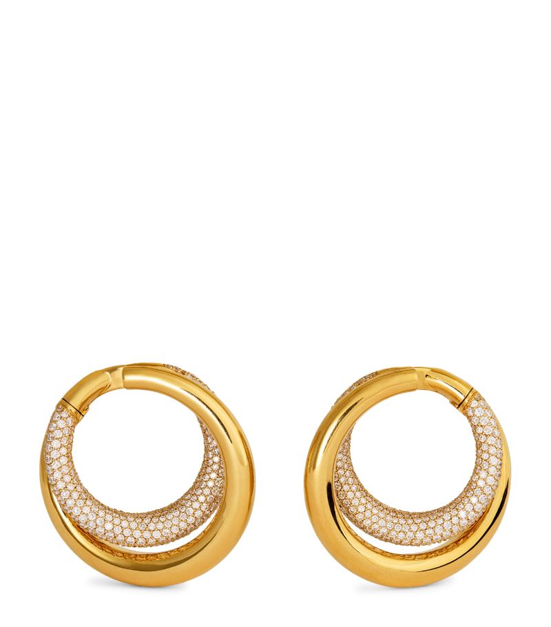 Engelbert Engelbert Big Yellow Gold And Diamond Infinity Loop Earrings