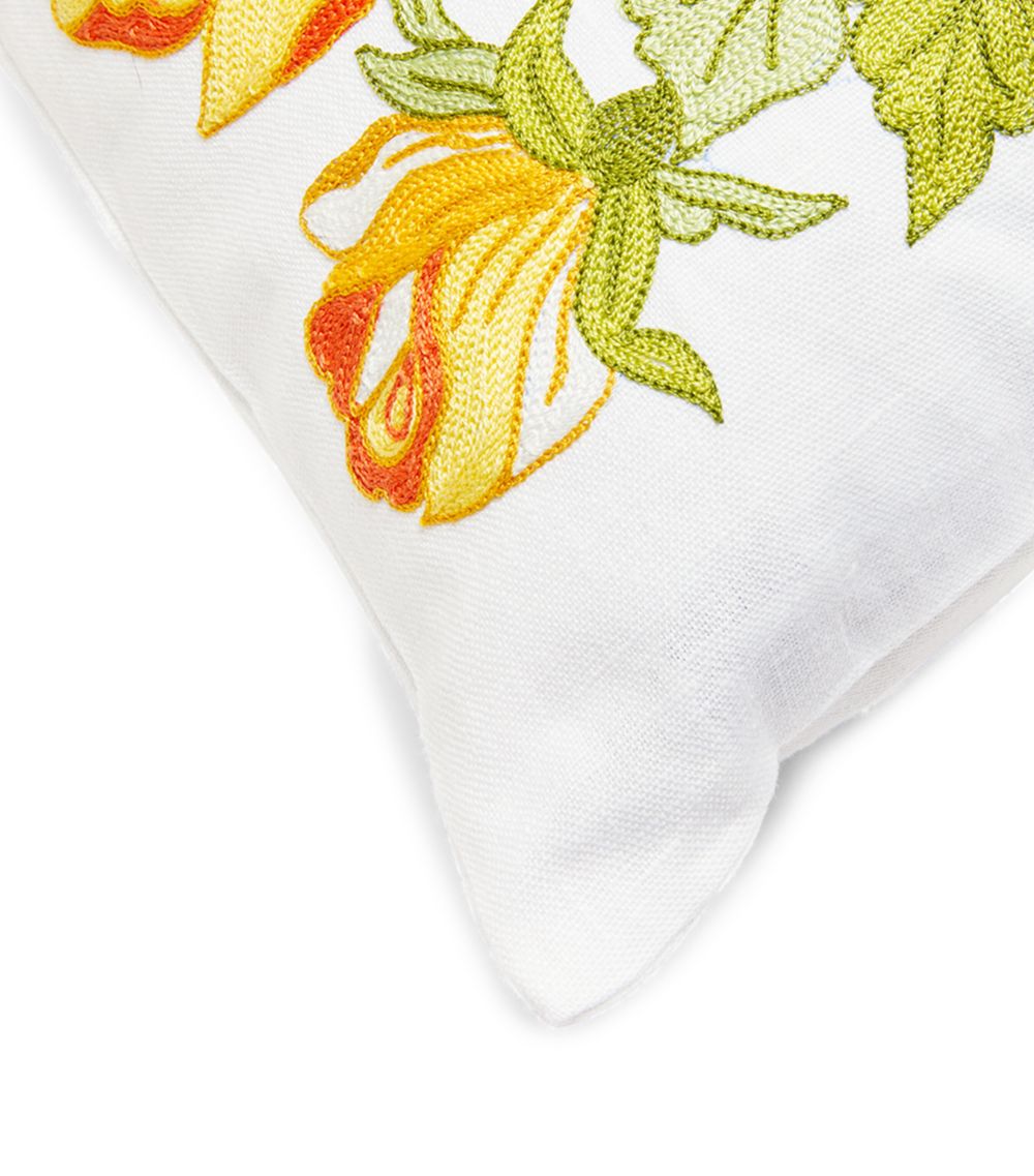 Loretta Caponi Loretta Caponi Climbing Roses Embroidered Cushion Cover (50Cm X 40Cm)