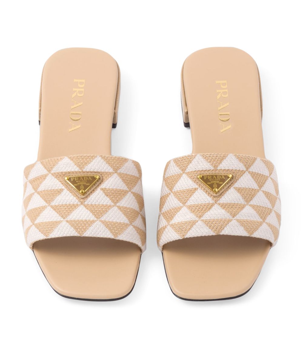 Prada Prada Fabric Triangle Slides 10