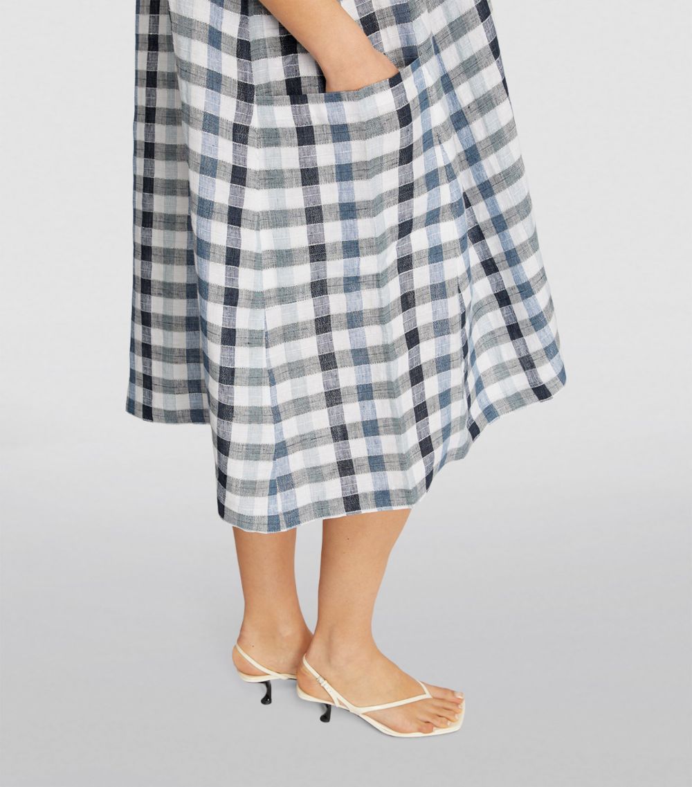 Eskandar Eskandar Linen Check Midi Dress