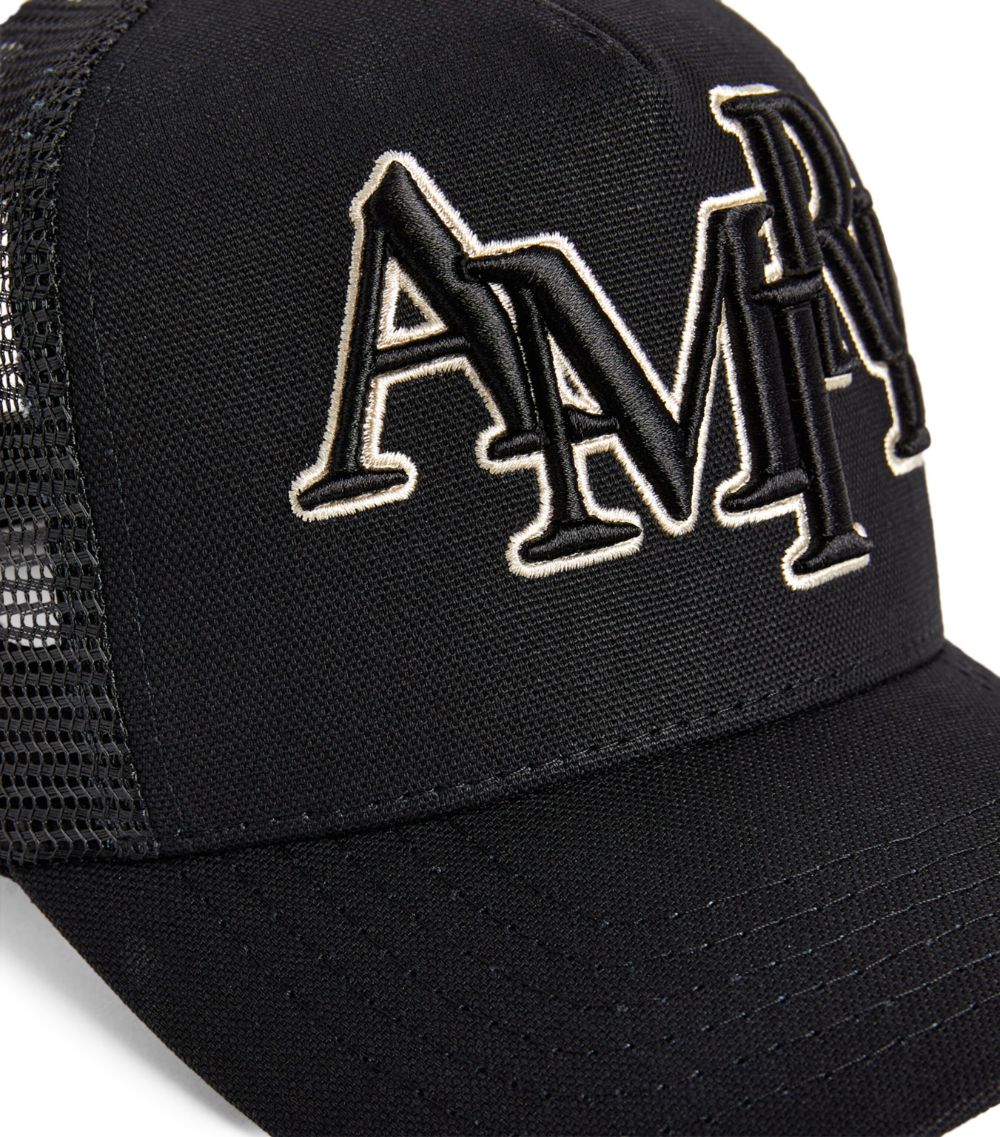 Amiri Amiri Embroidered Staggered Logo Trucker Cap