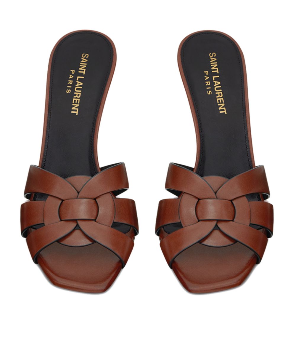 Saint Laurent Saint Laurent Leather Tribute Heeled Mules 85