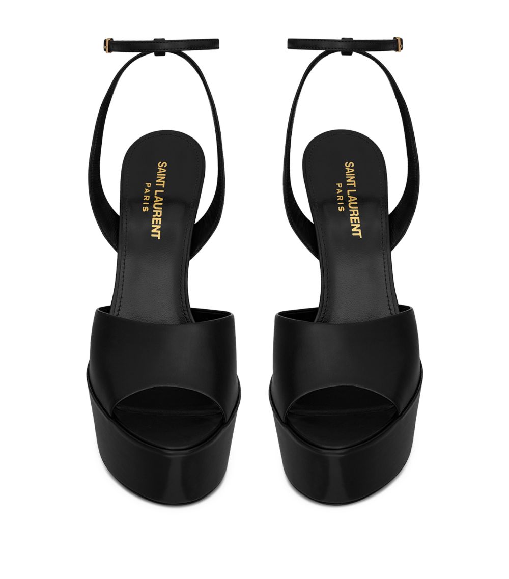 Saint Laurent Saint Laurent Leather Jodie Platform Sandals 145