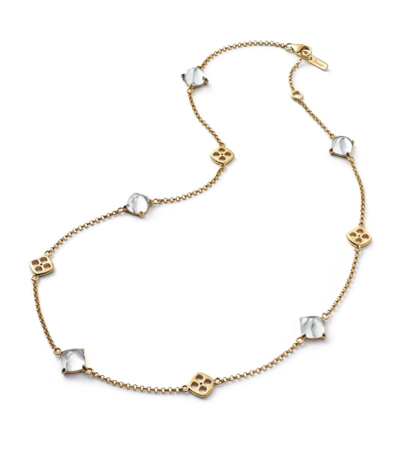 Baccarat Baccarat Gold Vermeil And Crystal Mini Médicis Mirror Necklace