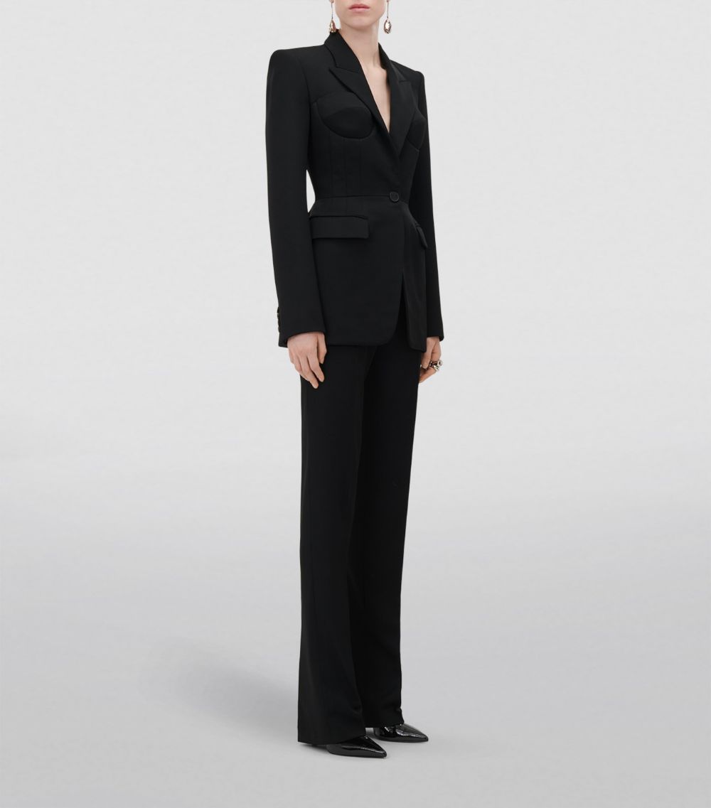 Alexander McQueen Alexander Mcqueen Wool High-Waisted Cigarette Trousers