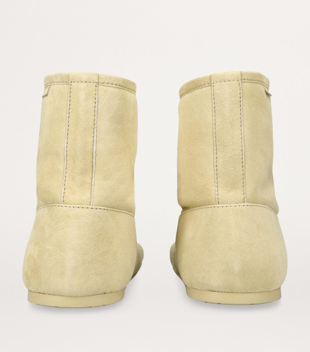 Loewe Loewe Suede-Shearling Lago Ankle Boots