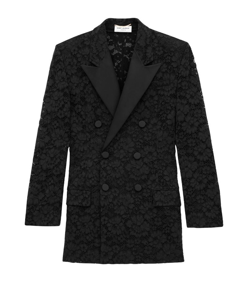 Saint Laurent Saint Laurent Lace Double-Breasted Blazer