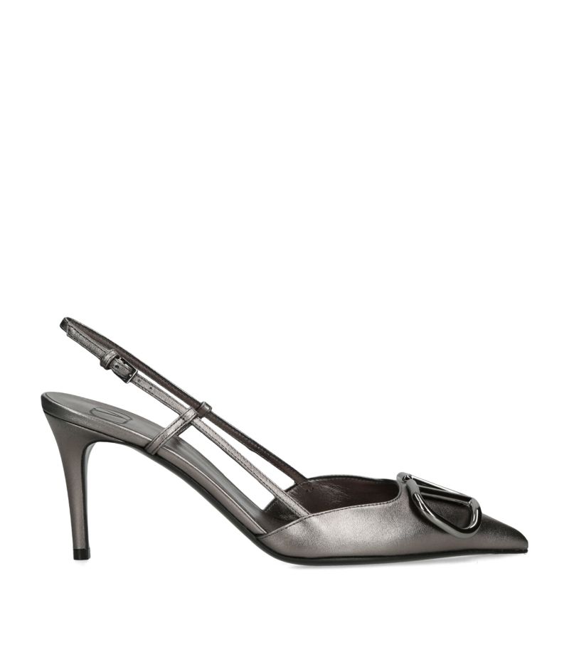 VALENTINO GARAVANI Valentino Garavani Leather Vlogo Slingback Pumps 80