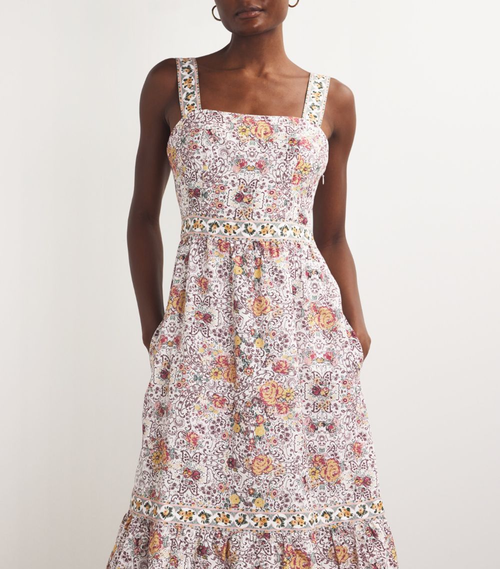 Paige Paige Linen-Blend Fiori Midi Dress