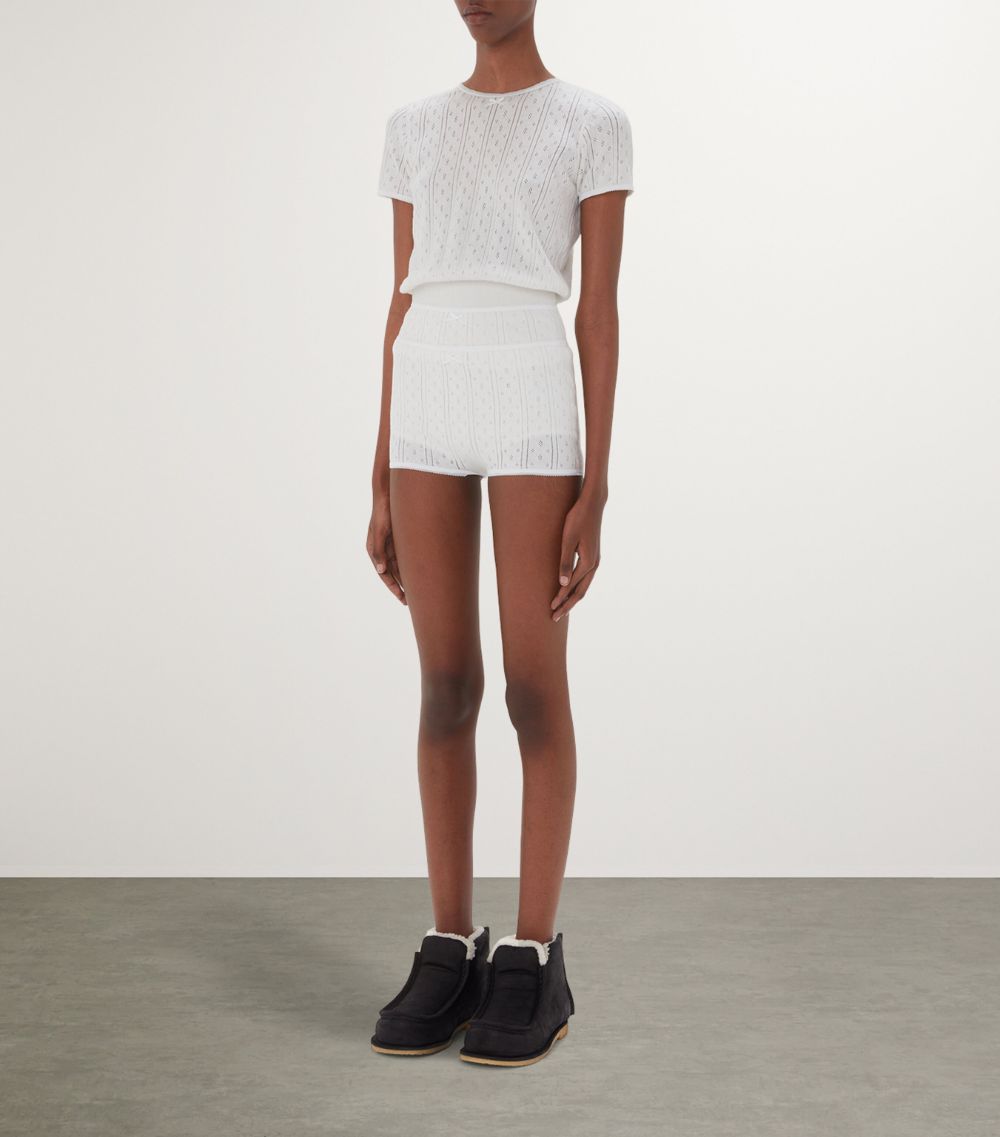 Jw Anderson Jw Anderson Cotton Pointelle-Knit Shorts