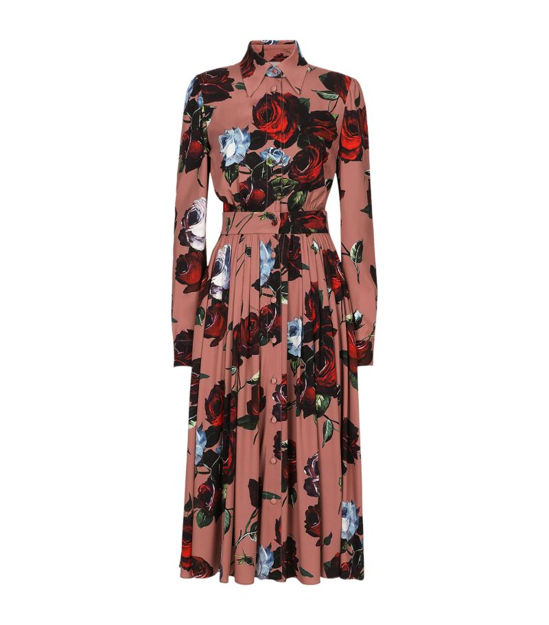 Dolce & Gabbana Dolce & Gabbana Silk Floral Shirt Dress