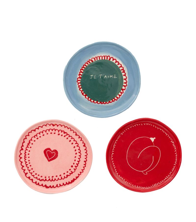 Laetitia Rouget Laetitia Rouget Set Of 3 Je T'Aime Jewellery Plates (11Cm)