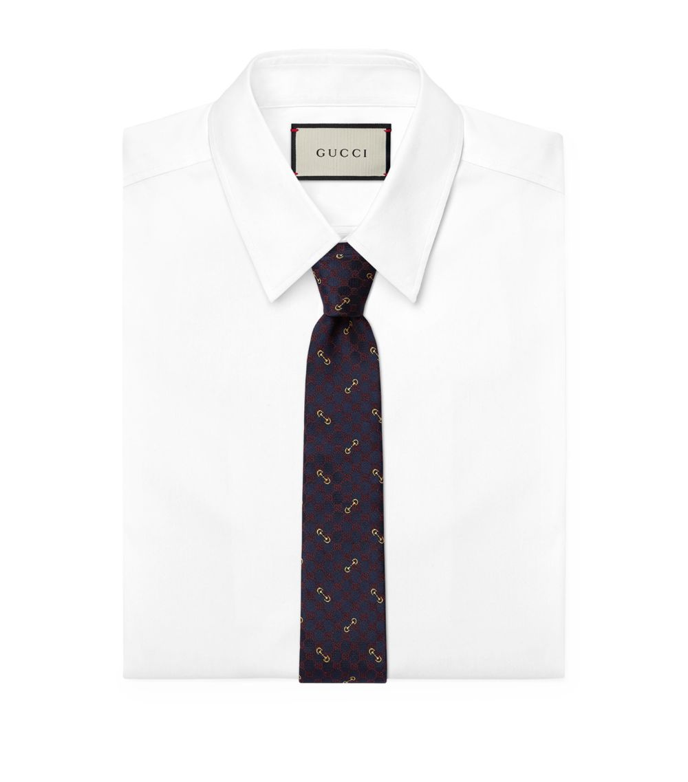 Gucci Gucci Silk Gg Supreme Horsebit Tie