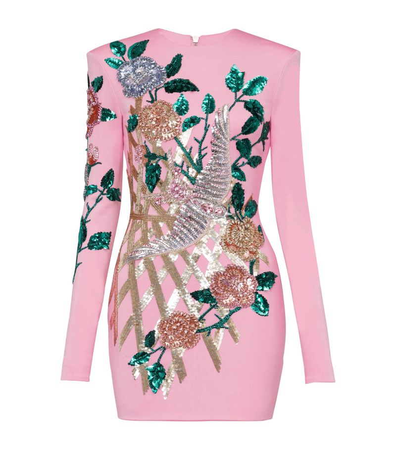 Balmain Balmain Embroidered Embellished Mini Dress