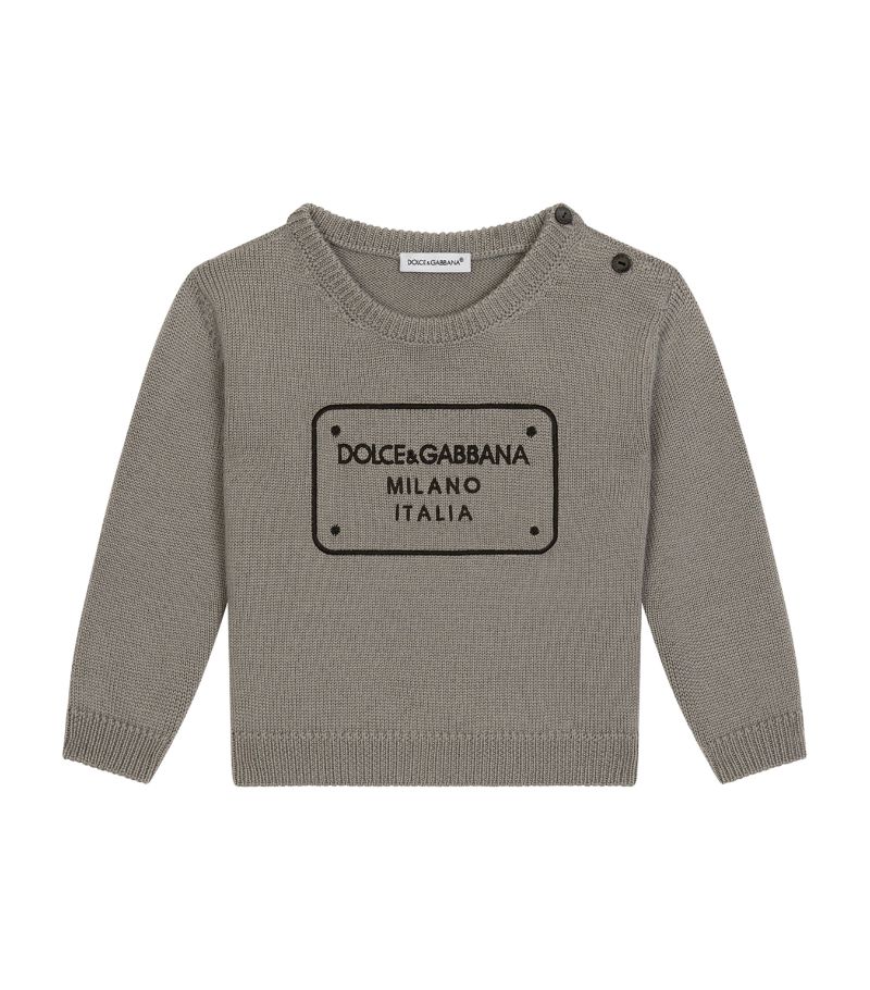 Dolce & Gabbana Dolce & Gabbana Kids Virgin Wool Logo Sweater (3-30 Months)