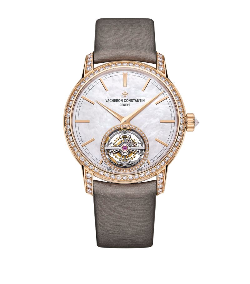 Vacheron Constantin Vacheron Constantin Pink Gold And Diamond Traditionnelle Tourbillon Watch 39Mm