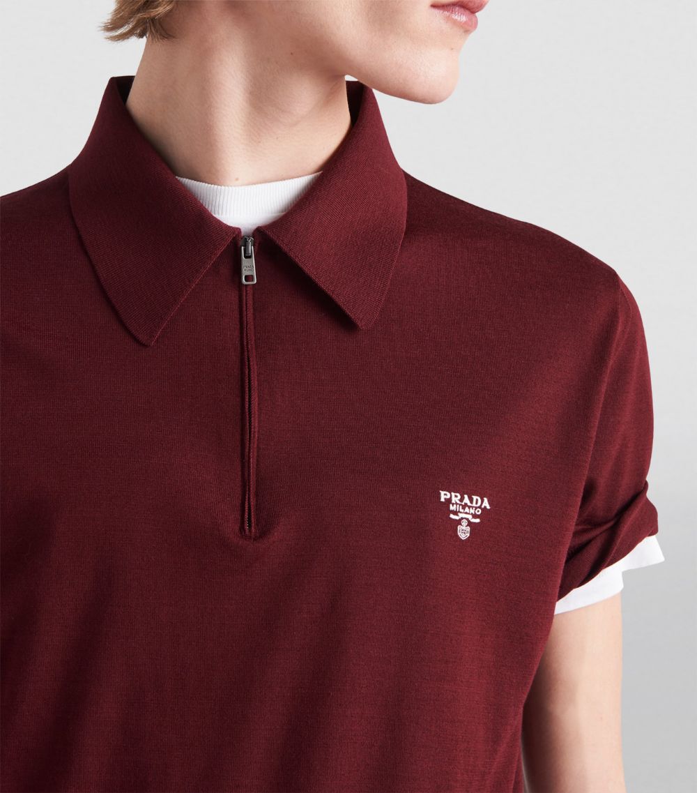 Prada Prada Wool Logo Polo Shirt