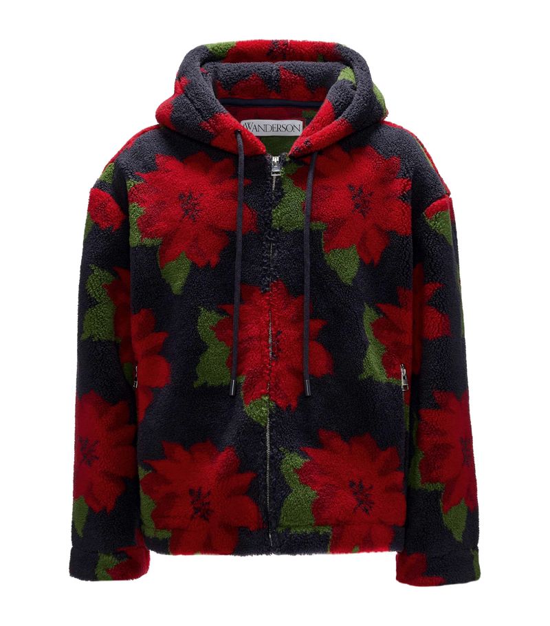 Jw Anderson Jw Anderson Floral Hooded Fleece Jacket