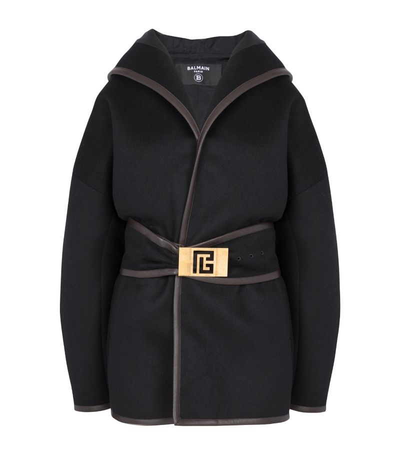 Balmain Balmain Wool-Cashmere Belted Coat