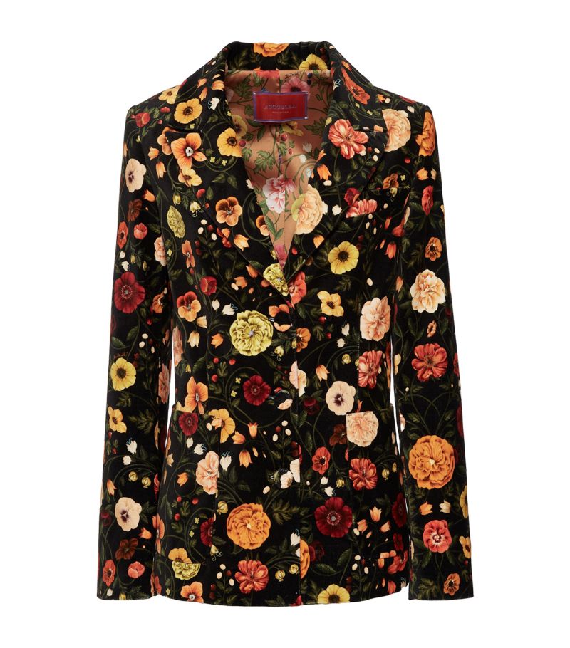 La Doublej La Doublej Velvet 24/7 Floral Print Blazer