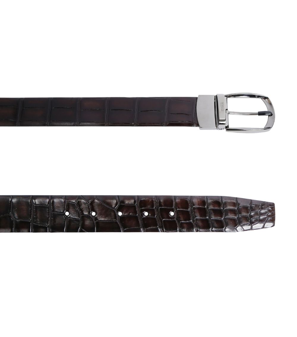 Ermenegildo Zegna Ermenegildo Zegna Crocodile Leather Parentesi Belt