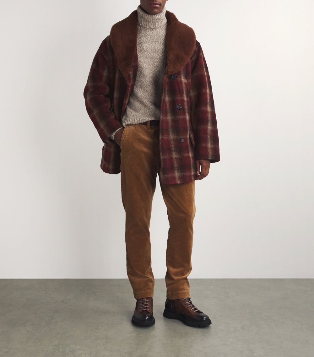 Polo Ralph Lauren Polo Ralph Lauren Plaid Shearling-Collar Ranch Jacket