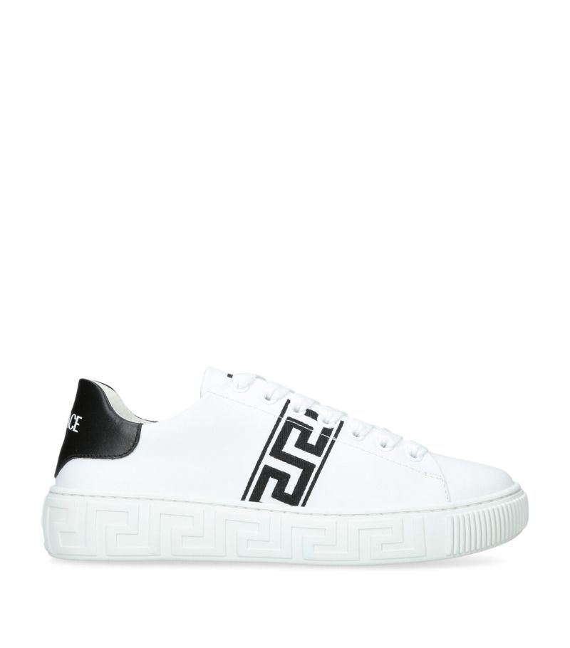 Young Versace Versace Kids Leather La Greca Sneakers