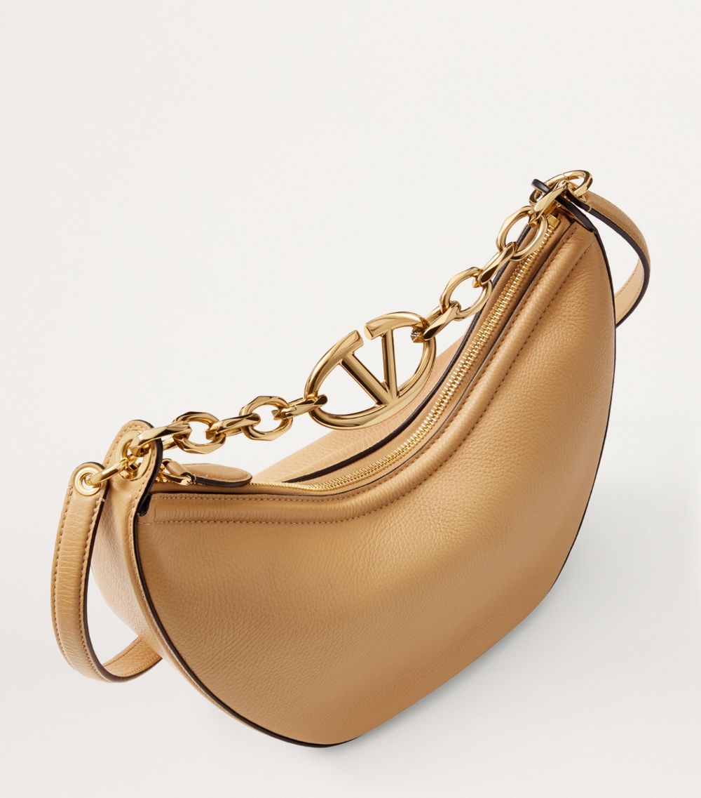 VALENTINO GARAVANI Valentino Garavani Small Leather Vlogo Moon Shoulder Bag