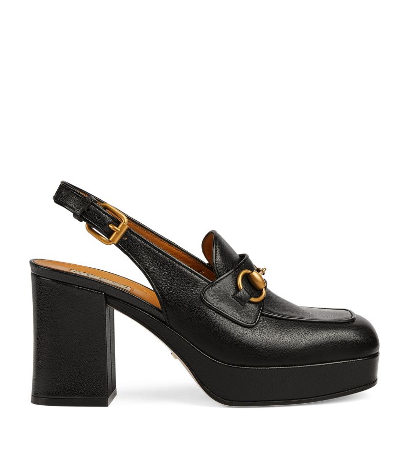 Gucci Gucci Leather Horsebit Slingback Pumps 85