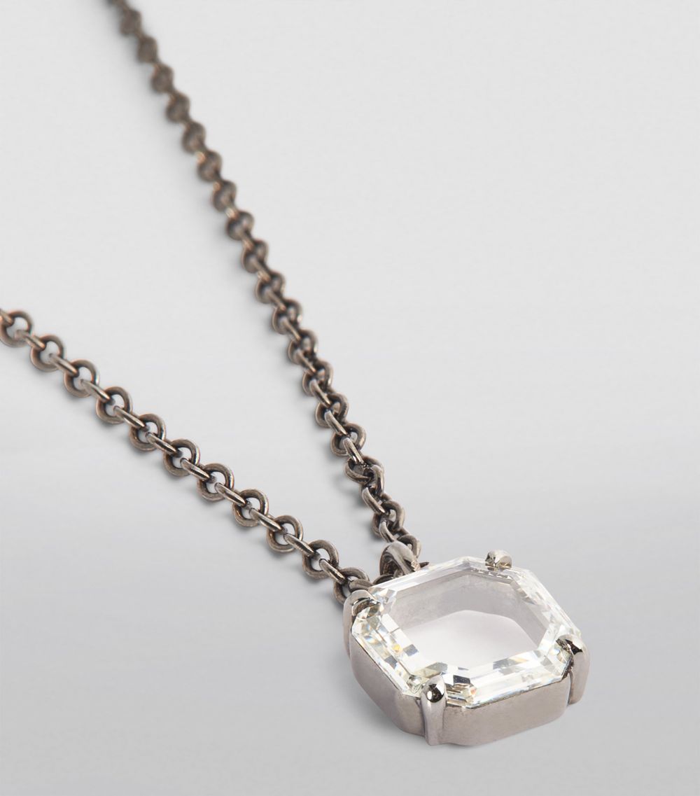 Eva Fehren Eva Fehren Blackened White Gold And Diamond Prism Pendant Necklace