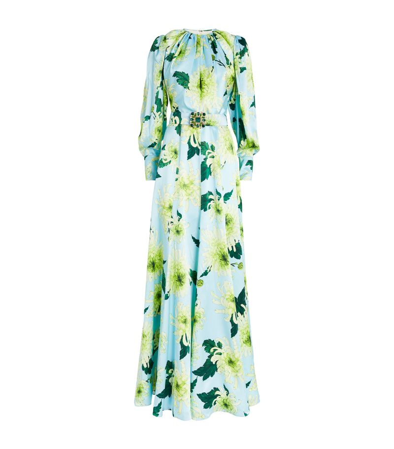 Andrew Gn Andrew Gn Floral Belted Gown