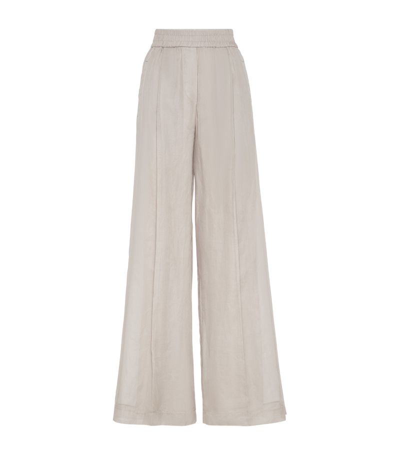 Brunello Cucinelli Brunello Cucinelli Cotton Organza Wide-Leg Trousers