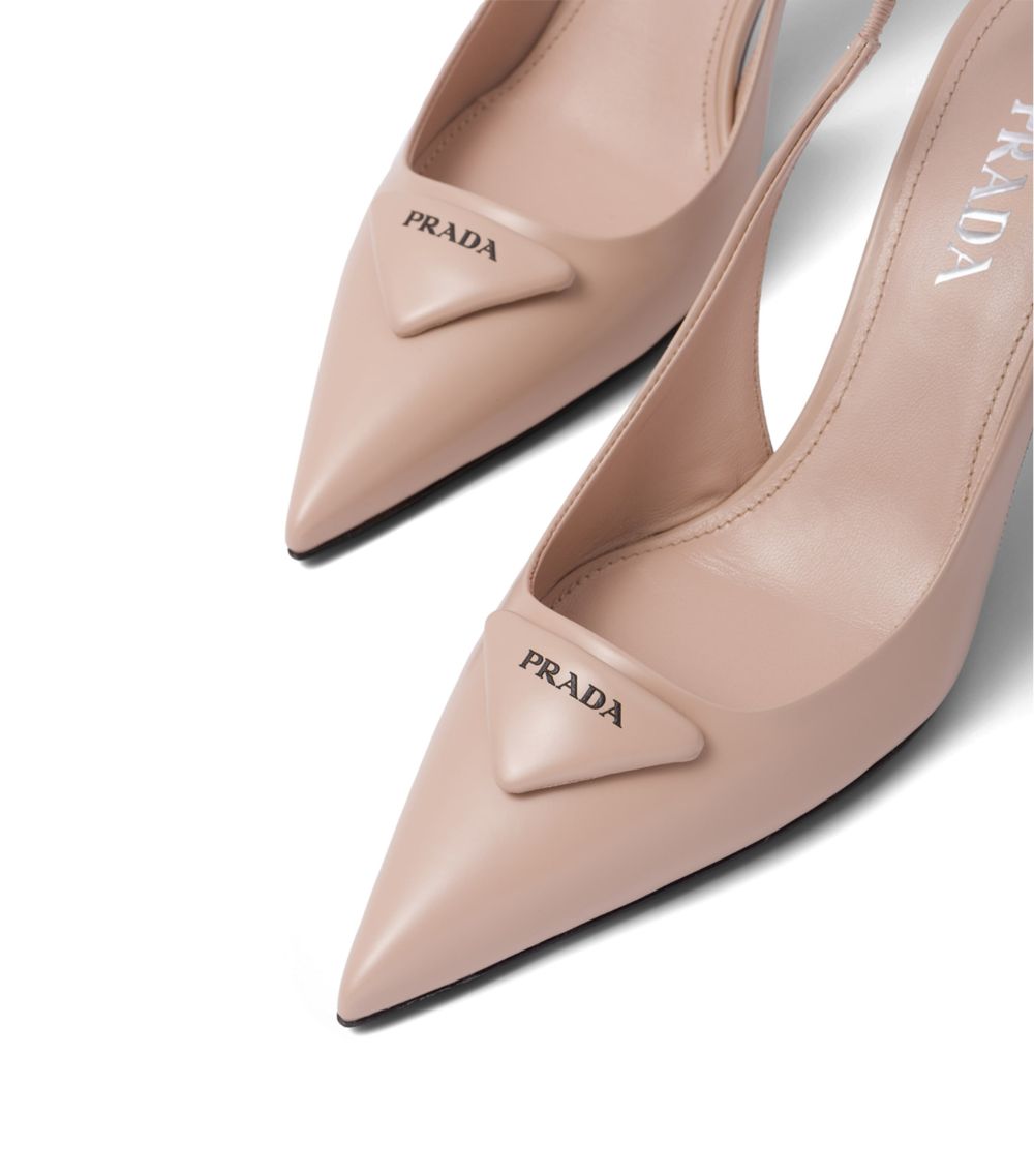 Prada Prada Brushed Leather Slingback Pumps 75