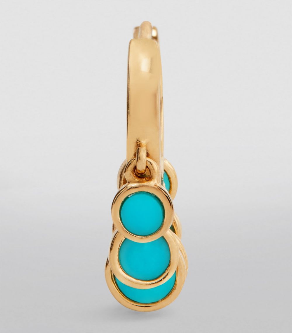 Jacquie Aiche Jacquie Aiche Yellow Gold And Turquoise Disco Single Hoop Earring