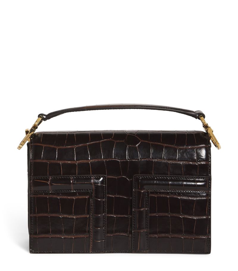 Toteme Toteme Croc-Embossed Leather T-Flap Top-Handle Bag