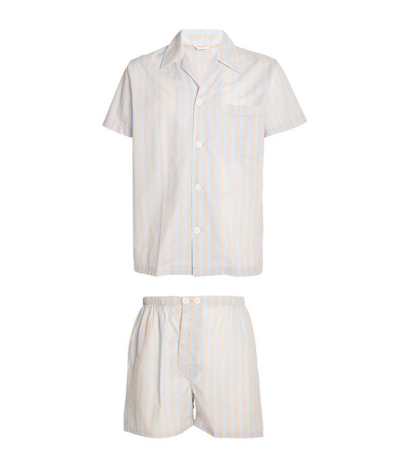 Derek Rose Derek Rose Cotton Amalfi Striped Pyjama Set