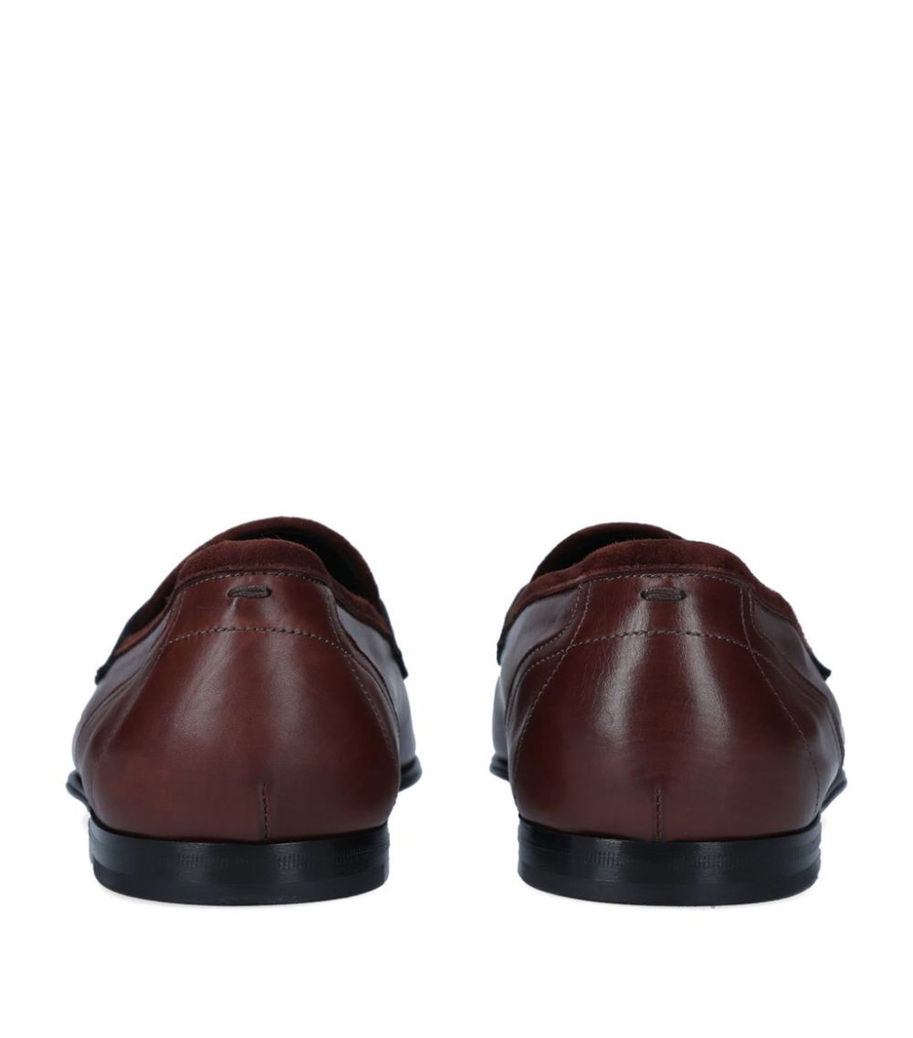 Dolce & Gabbana Dolce & Gabbana Leather Crossover Logo Loafers