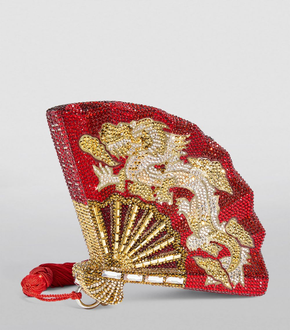 Judith Leiber Judith Leiber Embellished Dragon Fan Clutch