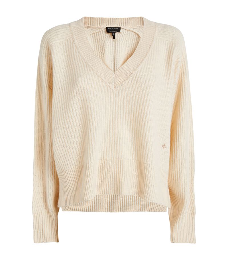 Rag & Bone rag & bone Cashmere V-Neck Pierce Sweater