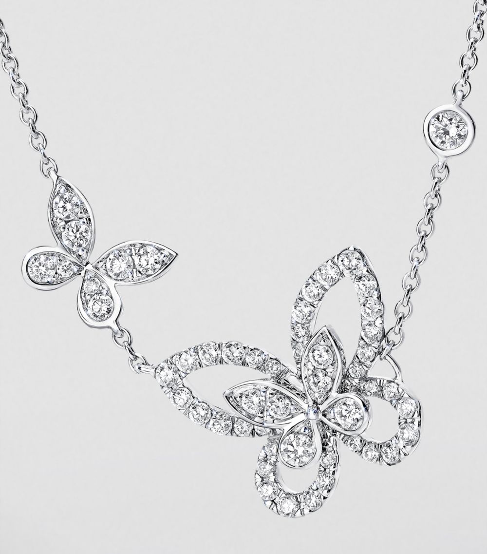 Graff Graff White Gold And Diamond Butterfly Necklace