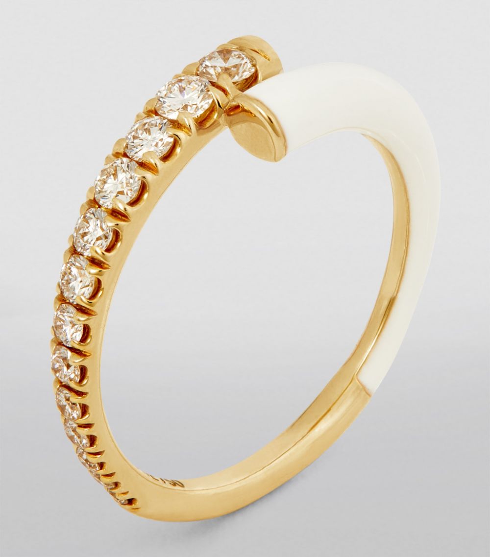 Melissa Kaye Melissa Kaye Yellow Gold And Diamond Lola Pinky Ring (Size 4)