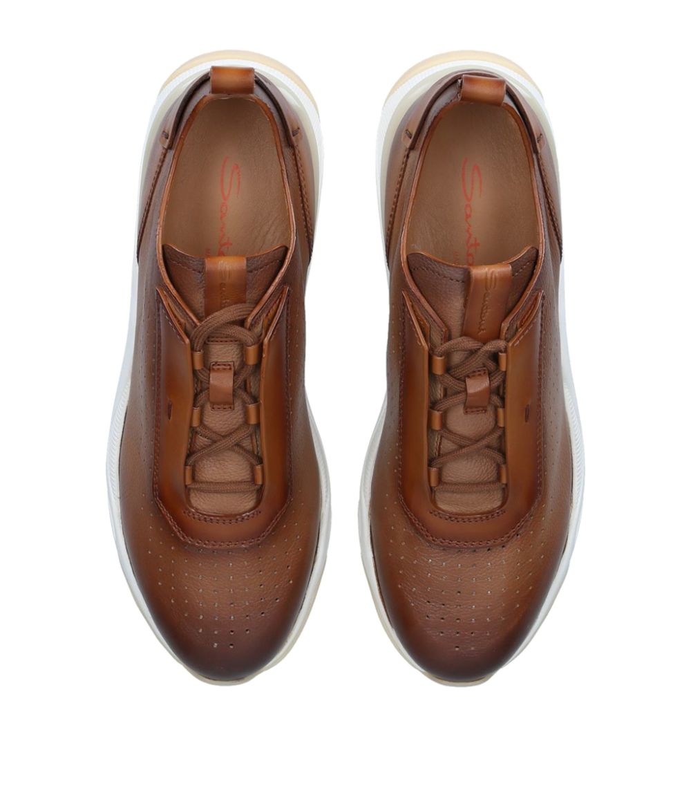 Santoni Santoni Leather Patina Runner Sneakers