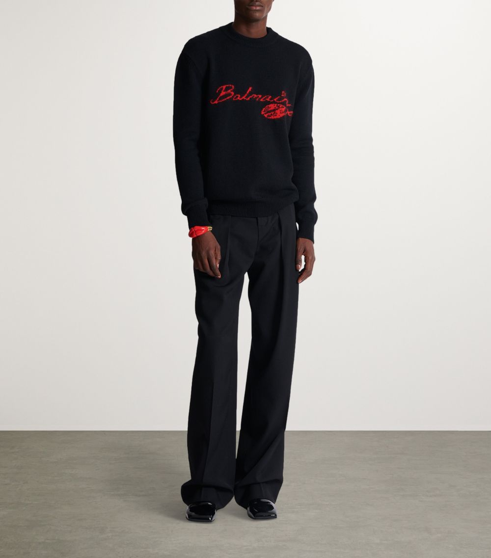 Balmain Balmain Wool Kiss Logo Sweater