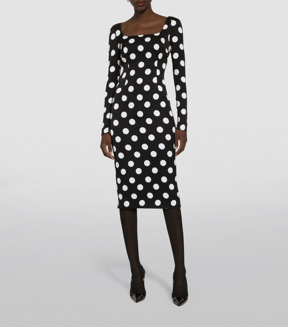 Dolce & Gabbana Dolce & Gabbana Silk Polka-Dot Bodycon Dress