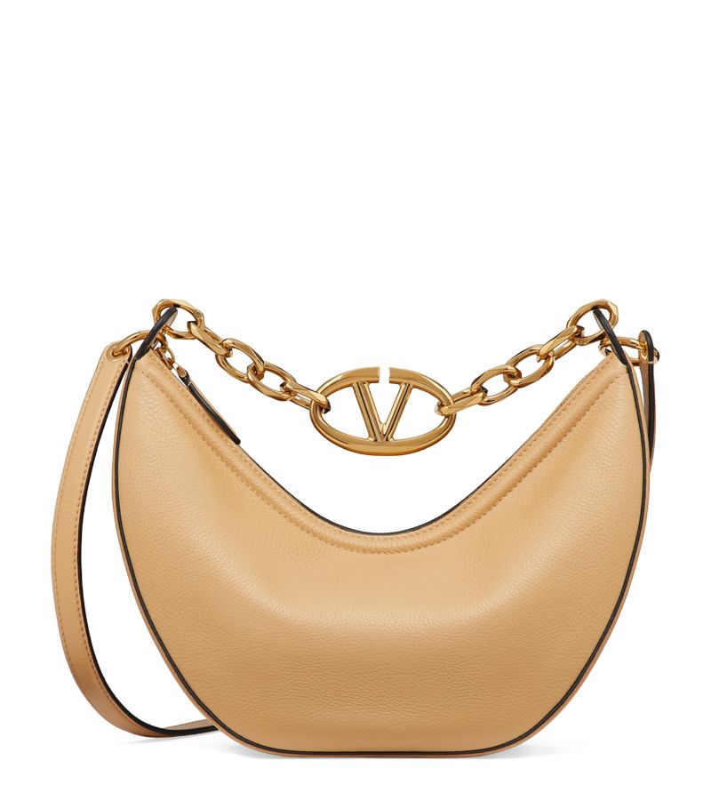 VALENTINO GARAVANI Valentino Garavani Small Leather Vlogo Moon Shoulder Bag