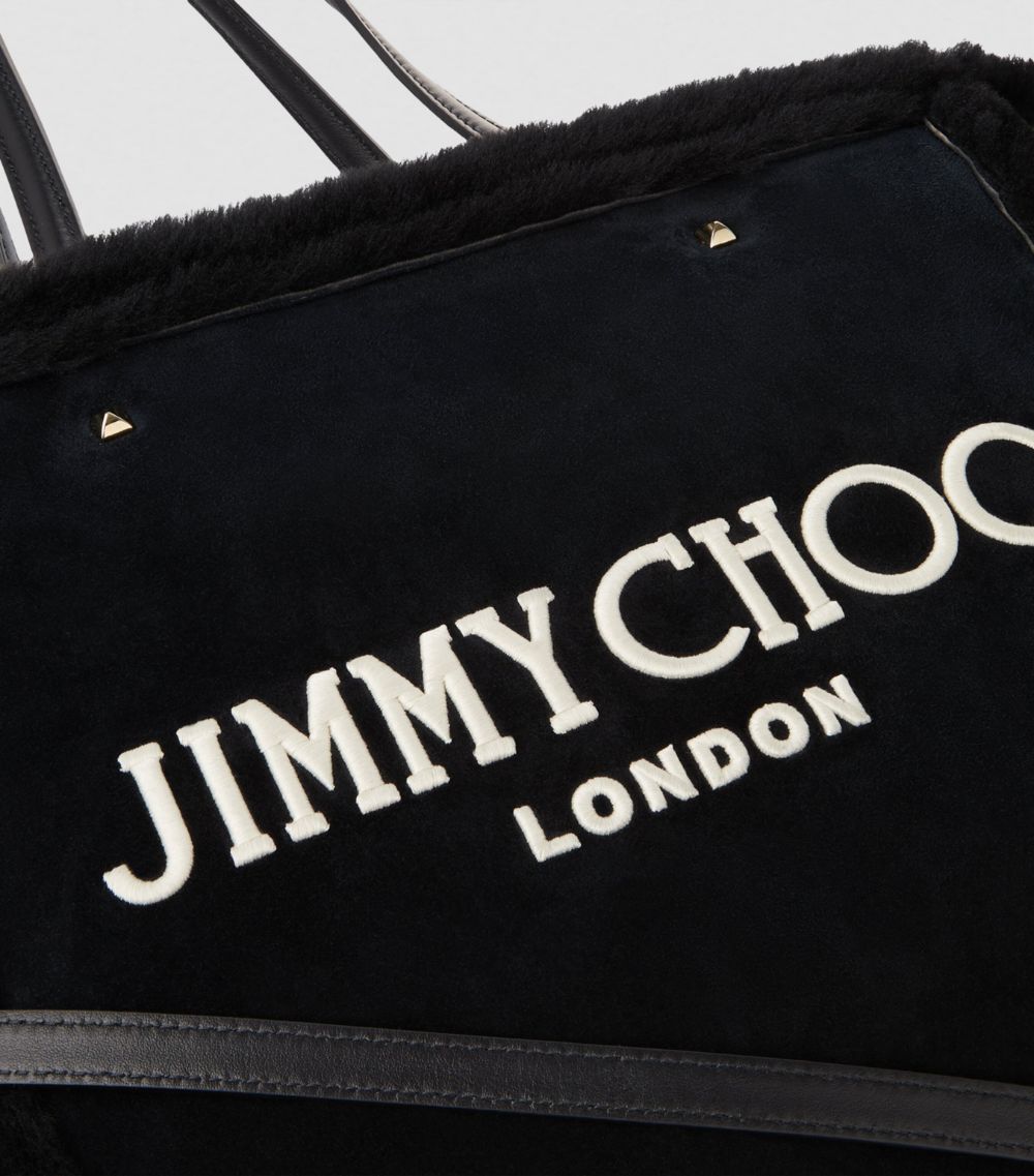 Jimmy Choo Jimmy Choo Leather-Shearling Avenue Tote Bag