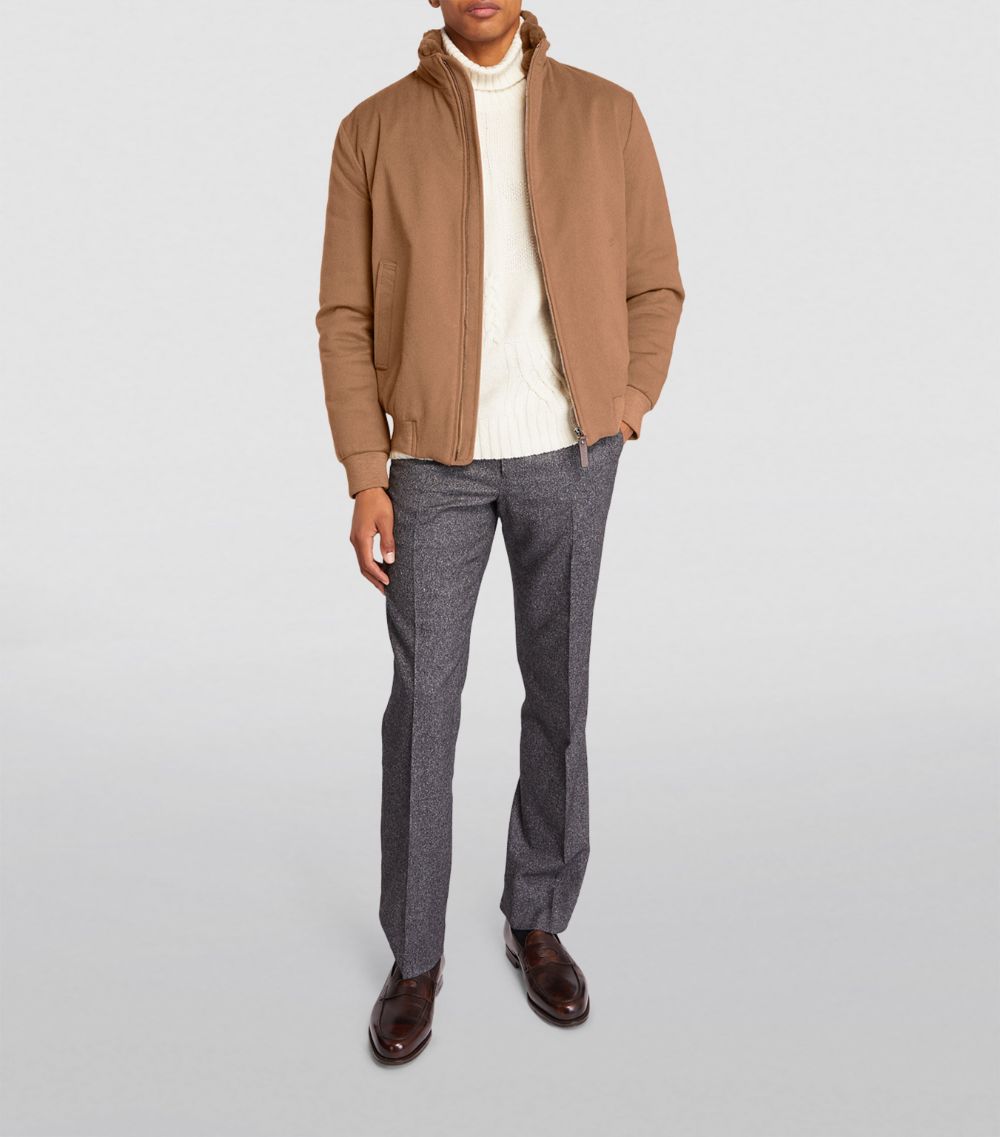 Canali Canali Cashmere Zip-Front Bomber Jacket