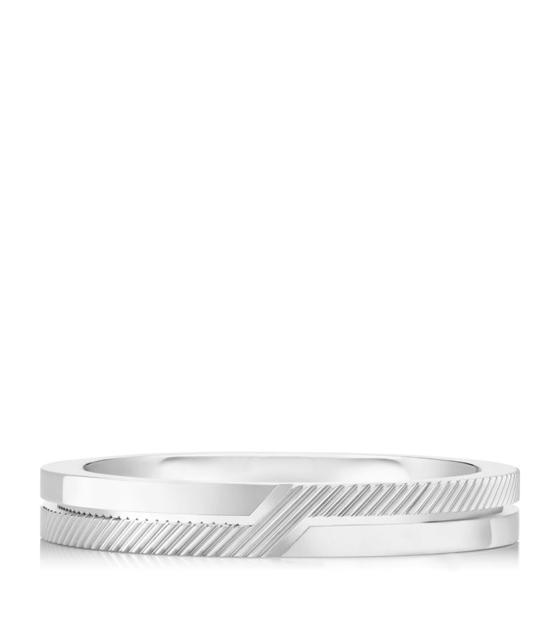 De Beers Jewellers De Beers Jewellers White Gold Half Textured Promise Ring