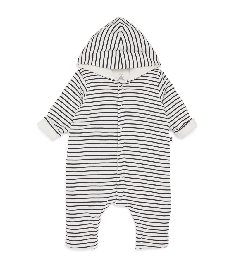  Petit Bateau Cotton Quilted Hooded Playsuit (0-12 Months)